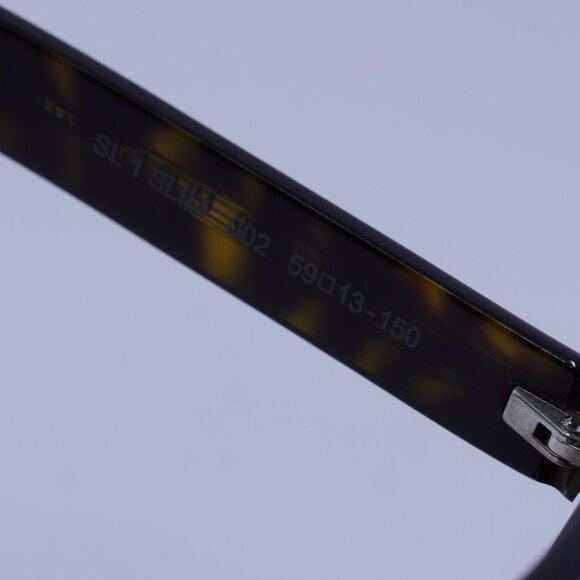 Saint Laurent SL 1 SLIM 002 Sunglasses Havana Square Frame, Grey Lenses - Picture 7 of 10